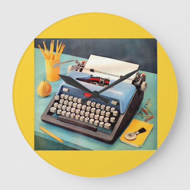 1950s typewriter große wanduhr (Vorderseite)