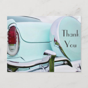 1950's Vintage Car Retro Thank You Postkarte