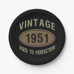 1951 70. Geburtstag vollendet Pappteller