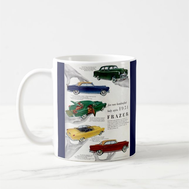 1951 Frazer-Automobilanzeige Kaffeetasse (Links)