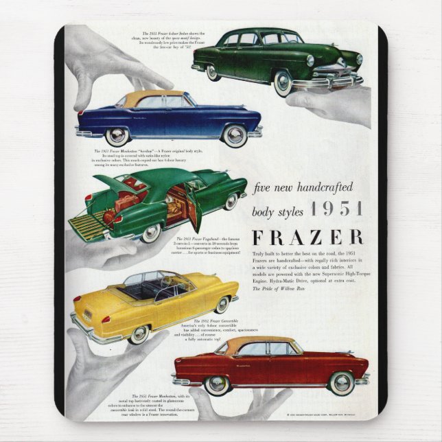 1951 Frazer-Automobilanzeige Mousepad (Vorne)