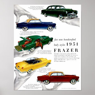 1951 Frazer-Automobilanzeige Poster