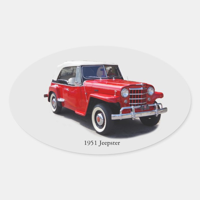 1951 Jeepster Oval Sticker (Vorderseite)