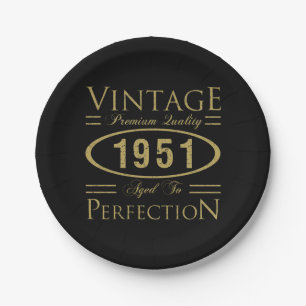 1951 Premiumqualität 70. Geburtstag Pappteller
