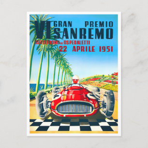 1951 San Remo Italien Grand Prix Vintage Rennen Postkarte