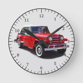 1951 Uhr hochauflösender roter Jeepster