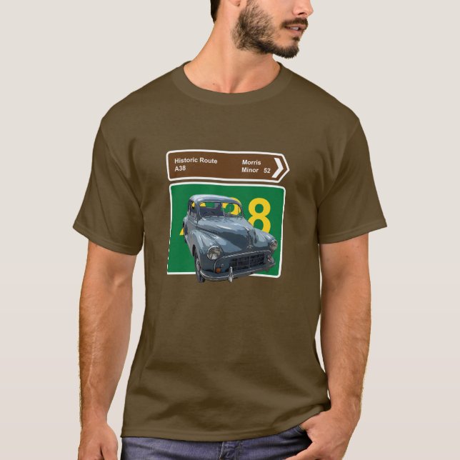 1952. Morris Minor. British Classic Car. A38 T-Shirt (Vorderseite)