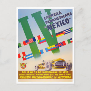 1953 Carrera Panamericana Oldtimer-Autorennen Postkarte