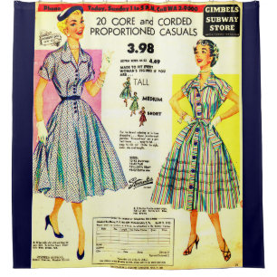 1953 Gimbels Subway Store Kleidverkaufs-Werbedruck Duschvorhang