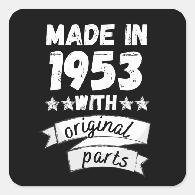 1953 hergestellt mit Originalteilen, Quadratischer Aufkleber (Vorderseite)
