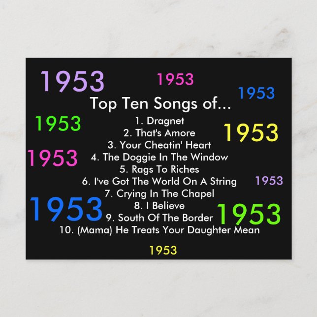 1953 Lieder Postkarte (Vorderseite)