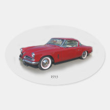 1953 Roter Oldtimeraufkleber