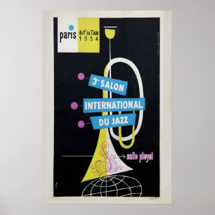 1954 3. Internationaler Jazz-Salon Plakat - Salle