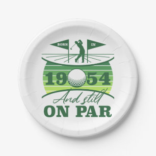 1954 70. Geburtstag Golf Spaß Pappteller