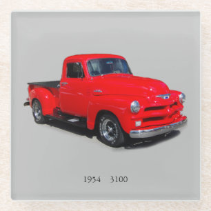 1954 rot 3100 Lieferwagen Glas Untersetzer