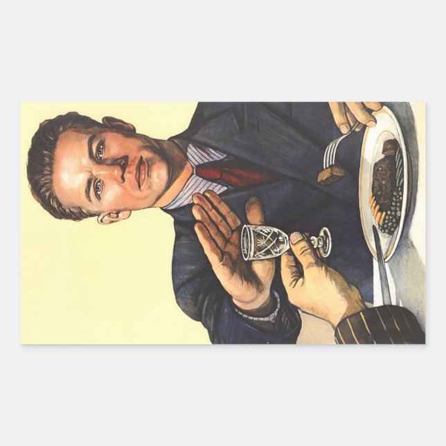 1954 sowjetisches Anti-Alkohol-Poster Rechteckiger Aufkleber (Vorderseite)