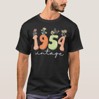 1954 Wildblumen 69 Jahre alt 69. Geburtstagsfrauen T-Shirt