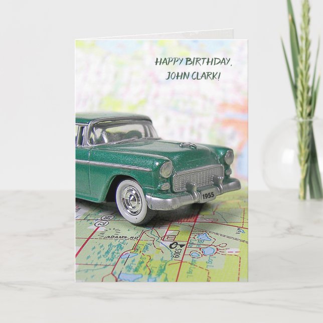1955 Auto auf einem Fahrplan Karte (Vorderseite)