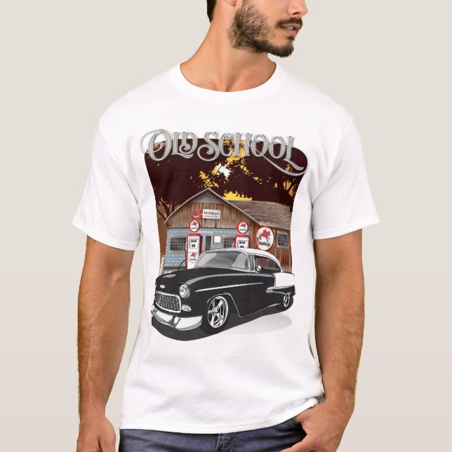 1955 Black & White Bel Air Old School Shirt (Vorderseite)