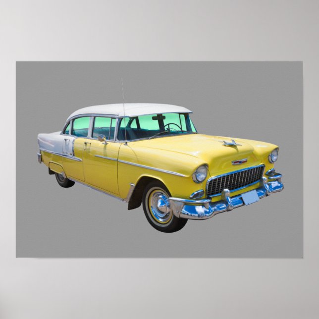 1955 Chevrolet Bel Air Antiker Wagen Poster (Vorne)