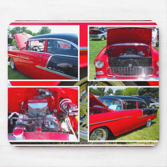 1955 Chevrolet Sedan Collage Mouse Pad Mousepad (Vorne)