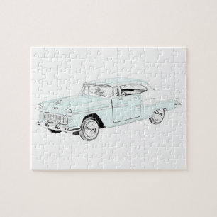 1955 Chevy Bel Air Blue und White Two Tone Puzzle