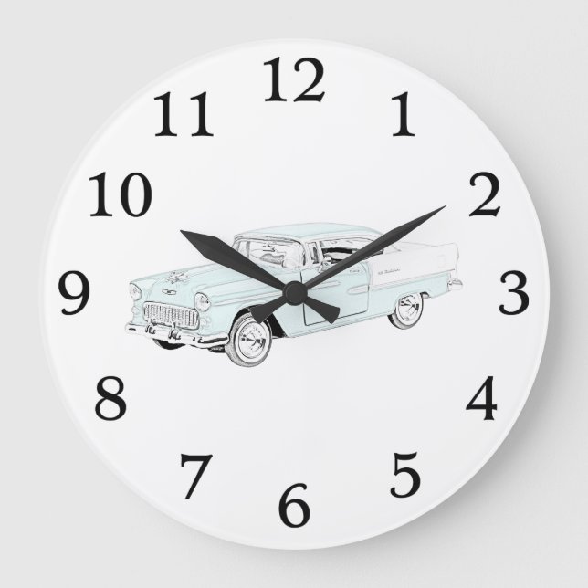 1955 Chevy Bel Air Große Wanduhr (Vorderseite)