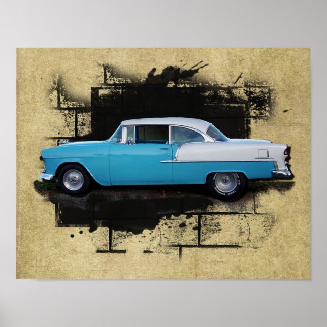 1955 Chevy Bel Air - Klassisches Auto - Print Poster (Vorne)