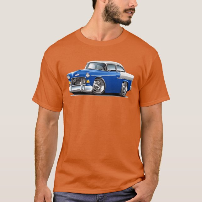 1955 Chevy Belair Blue Car vintage T-Shirt (Vorderseite)