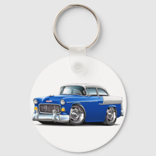 1955 Chevy Belair Blue-White Car Schlüsselanhänger