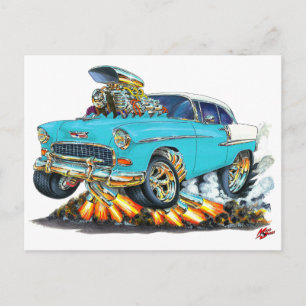 1955 Chevy Belair Türkis Car Postkarte