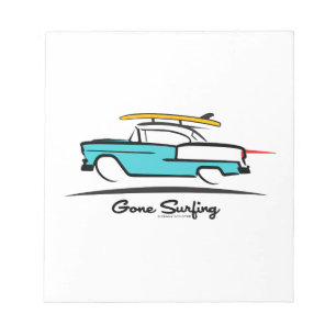 1955 Chevy Hardtop Coupe Surfing Notizblock