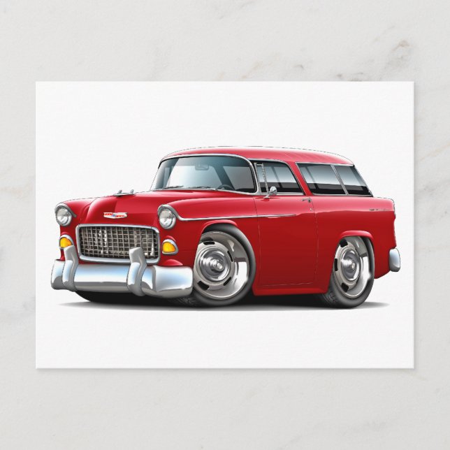 1955 Chevy Nomad Red Car Postkarte (Vorderseite)