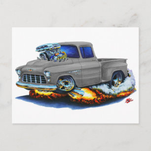 1955 Chevy Stepside Lieferwagen Gray Truck Postkarte
