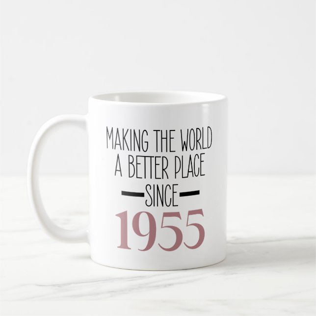 1955 Geburtstag 70. Jahr Frauen Männer Kaffeetasse (Links)