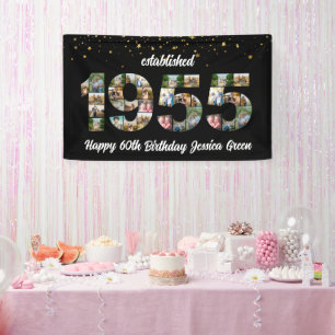1955 gegründetes Foto Collage Party Banner