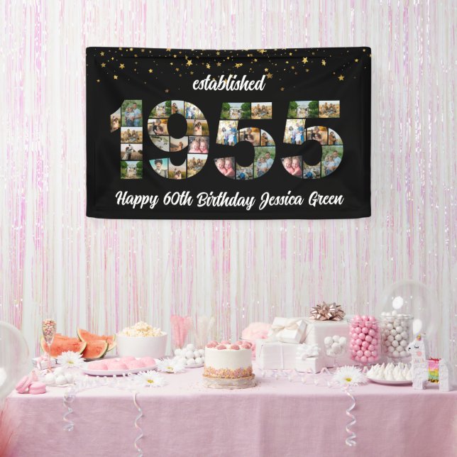 1955 gegründetes Foto Collage Party Banner (Party)