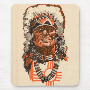 1955 indischer Chef aus Billy the Kid (UK) Comic Mousepad