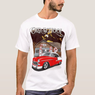 1955 Red & White Chevrolet Bel Air Alte Schule T-Shirt