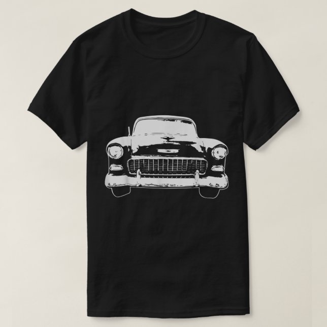 1955 Silhouette eines klassischen Autos T-Shirt (Design vorne)