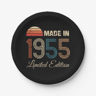 1955 Vintag 70. Geburtstag Pappteller