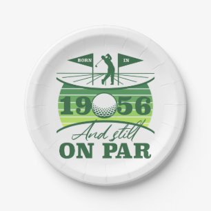1956 70. Geburtstag Golf Liebhaber Pappteller