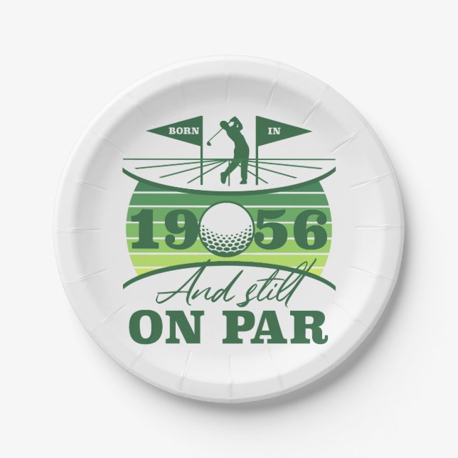 1956 70. Geburtstag Golf Liebhaber Pappteller (Vorderseite)