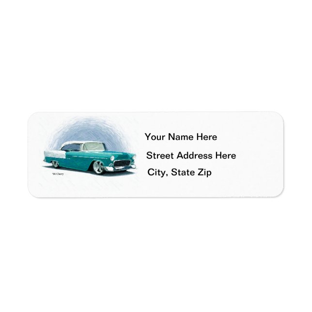 1956 Aquamarin Chevy Coupe Address Labels (Vorne)