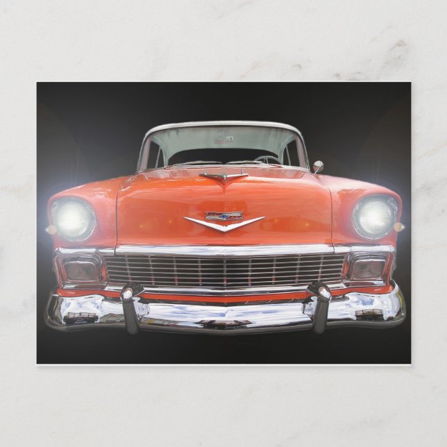 1956 CHEVY "LIGHTS ON" POSTKARTE (Vorderseite)