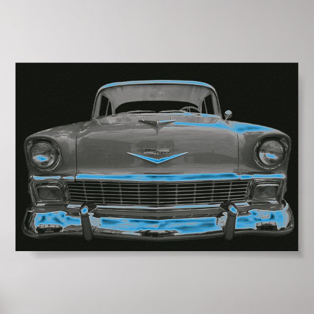 1956 CHEVY "NEON BLUE GLOW" POSTER (Vorne)