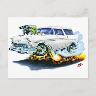 1956 Chevy Nomad White Car Postkarte