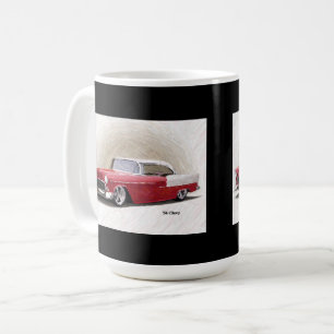 1956 Chevy Rot Weiß Digital Art Tasse