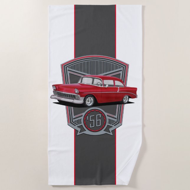 1956 Classic American Car Strandtuch (Vorderseite)