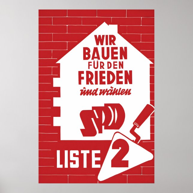 1956 German Labour Party Election Poster Social (Vorne)